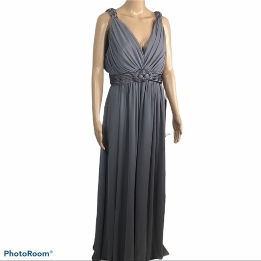 Bari Jay long grey special event, wedding guest, mother of the bride gown size M